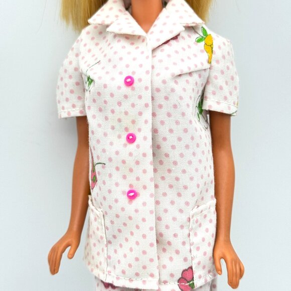 Vtg 1972 Barbie Sweet Dreams Pajamas #3350 2-Piece Set Polka Dot & Floral Design - Picture 2 of 10